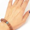 Afrika Turkuazı Taşlı Rudraksha Tohum Unisex Bileklik 8mm