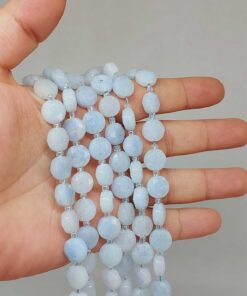 Akuamarin Taşı 5.5x9.5mm YARIM Dizi (49902) (18cm uzunluğundadır)