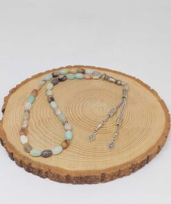 Alternative view of Amazonit Taşı Arpa Kesim Tesbih 6*9mm (49432)