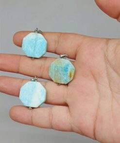 Amazonit Taşı Sekizgen Kolye Ucu (51950)