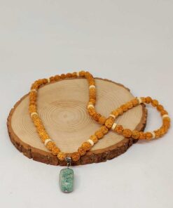 Alternative view of Amazonit Taşlı Rudraksha Tohum Kolye Dolama Bileklik 8mm (49700)