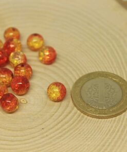 Turuncu Renkli Cam Boncuk 8mm/adet (24315)