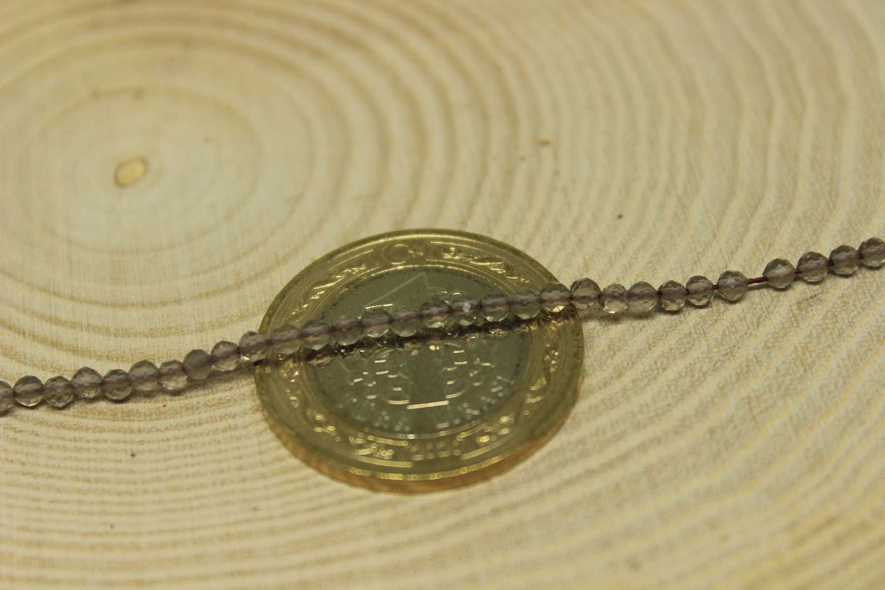 Çeyrek Dizi (9cm uzunluğundadır!) Dumanlı Kuvars Taşı Çeyrek Dizi 2mm - Görsel 4