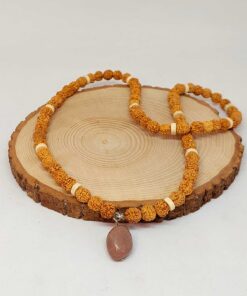 Güneş Taşlı Rudraksha Tohum Kolye Dolama Bileklik 8mm (49704)