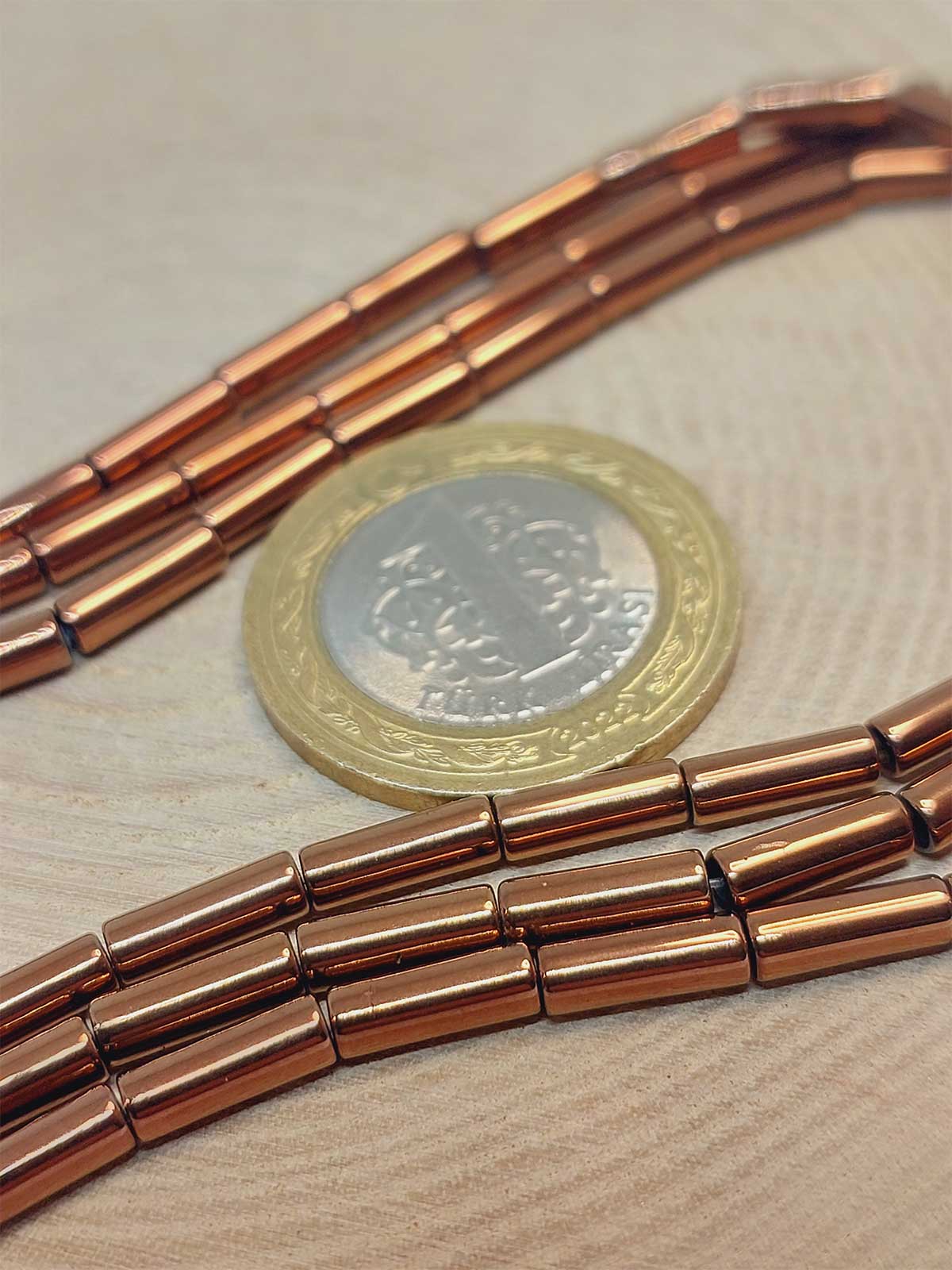 Hematit Taşı Dizi 3*9mm (49616) YARIM Dizi (17cm uzunluğundadır) - Görsel 2