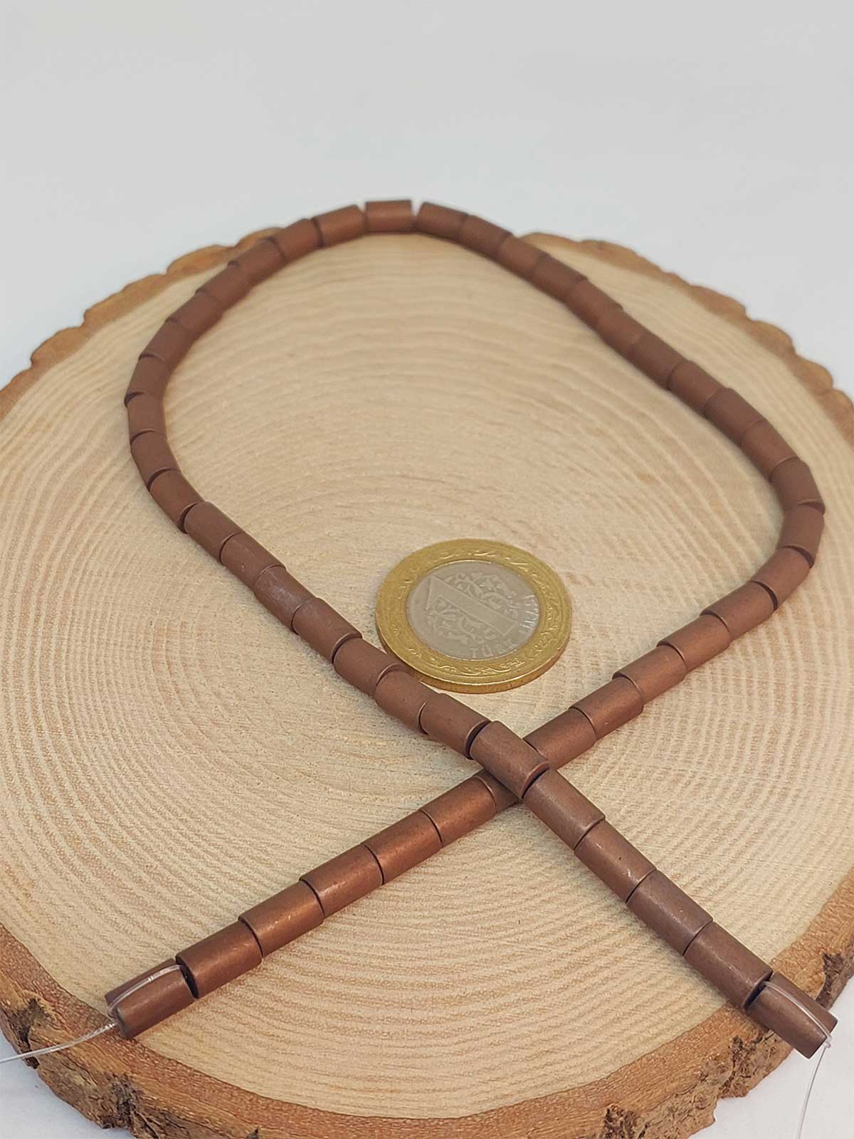 Hematit Taşı YARIM Dizi 5.5*8mm (49608) (18cm uzunluğundadır) - Görsel 3