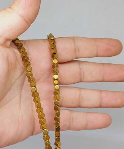 Çeyrek Dizi (9cm uzunluğundadır!) Hematit Taşı Şekilli 3.5*3.5mm Çeyrek Dizi (52322)