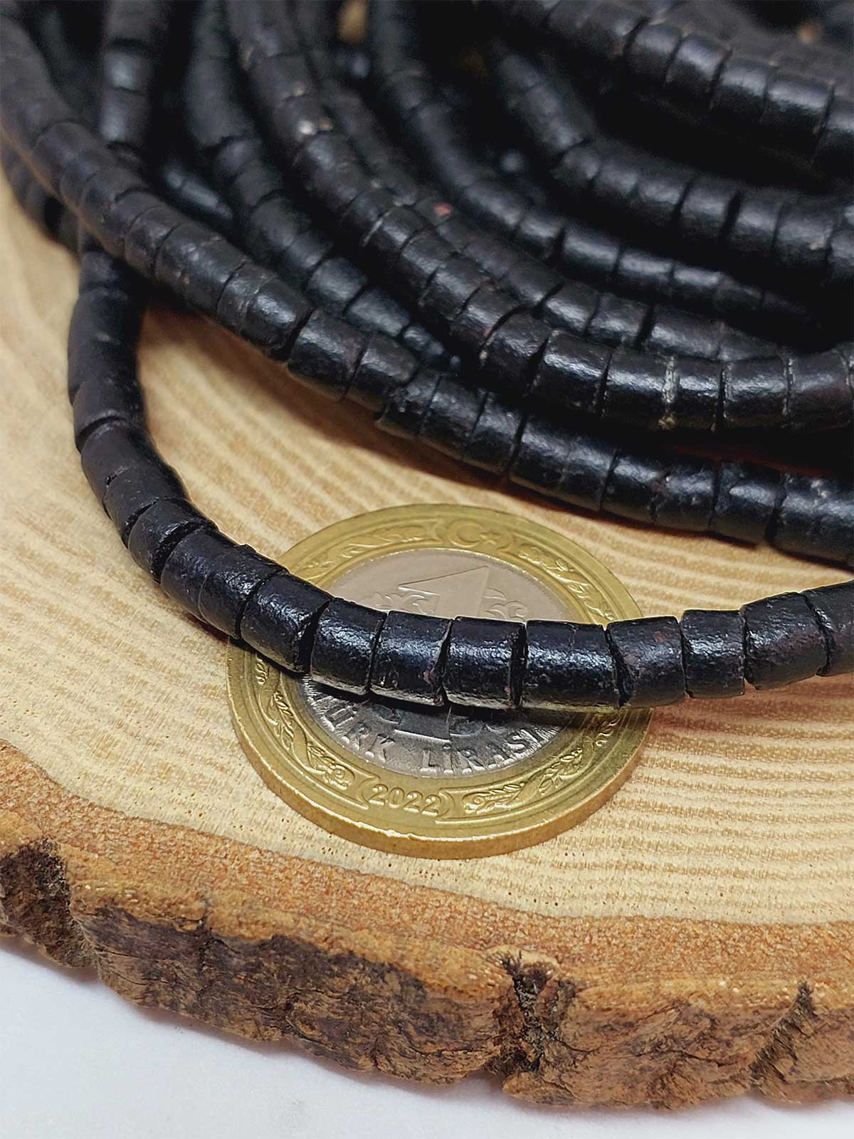 Hindistan Cevizi Kabuğu Ahşap Dizi Silindir Kesim 3*5mm (53046) - Görsel 2