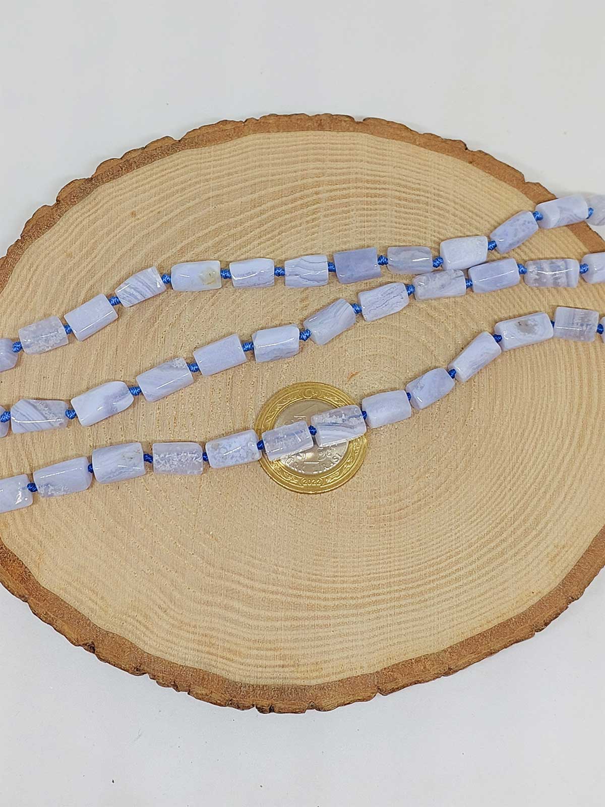 Kalsedon Taşı 7x12mm YARIM Dizi (49964) (18cm uzunluğundadır) - Görsel 2
