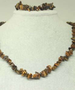 Kaplan Gözü Taşı Küçük Taşlar Kolye & Bileklik Seti