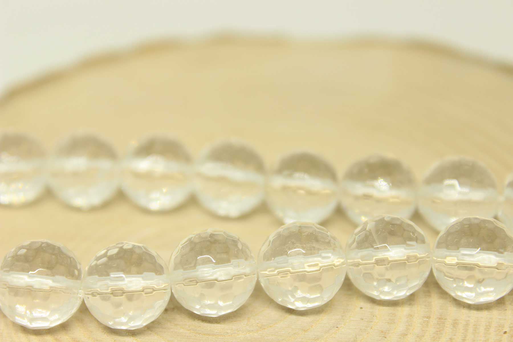 Çeyrek Dizi (9cm uzunluğundadır!) Kristal Kuvars Taşı Faset Kesim Çeyrek Dizi 12mm - Görsel 4