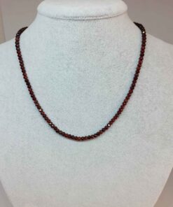 Lal - Granat - Garnet Taşı Rondela Faset Kesim 3.5*2.5mm Kolye (Sabit Klipsli)