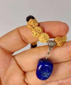 Alternative view of Lapis Taşlı Rudraksha Tohum Kolye Dolama Bileklik 8mm (49712)
