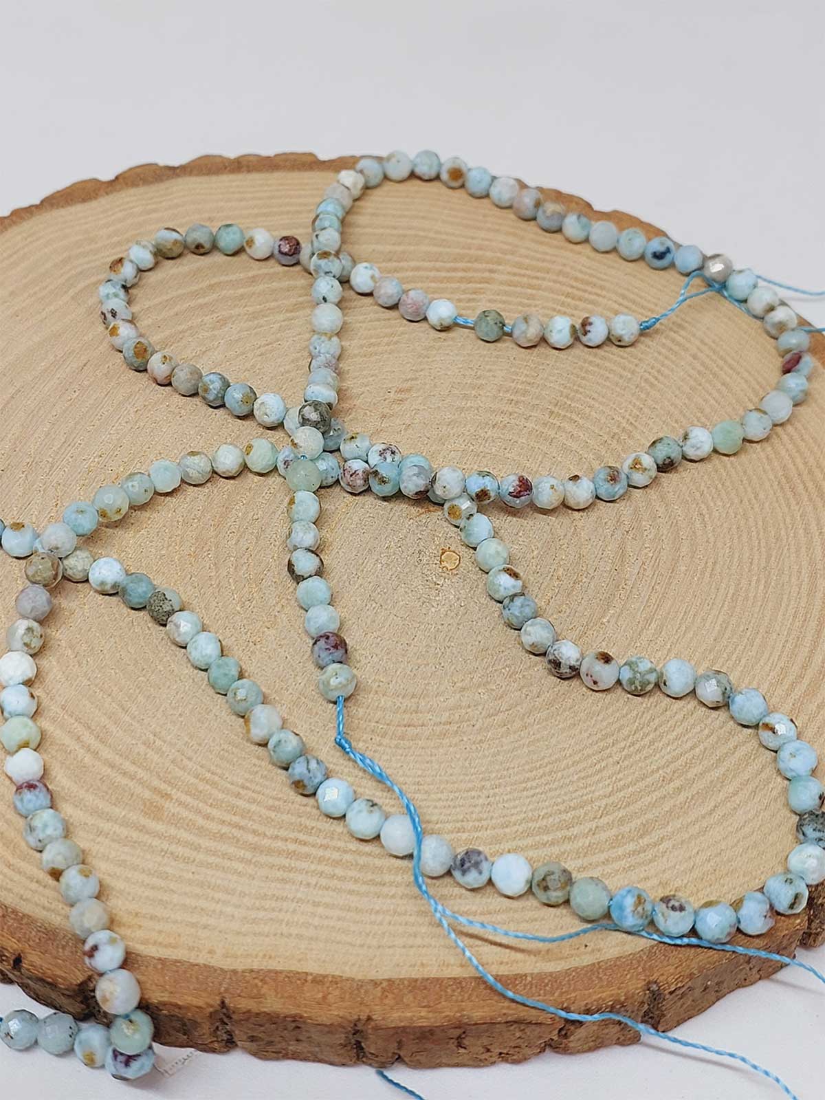 Larimar Taşı Faset Kesim Dizi 4mm (52792) - Görsel 3