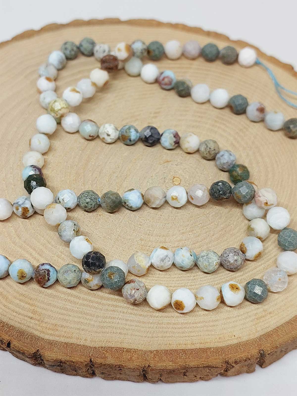 Çeyrek Dizi (9cm uzunluğundadır!) Larimar Taşı Faset Kesim Çeyrek Dizi 7mm (52794) - Görsel 4