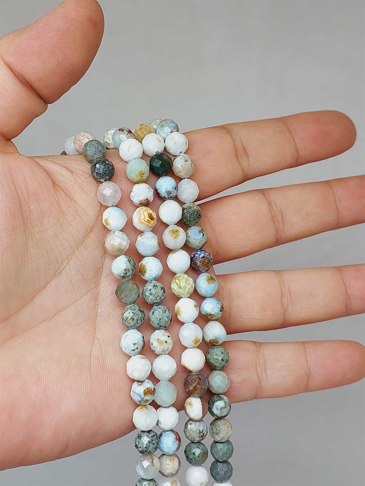 Çeyrek Dizi (9cm uzunluğundadır!) Larimar Taşı Faset Kesim Çeyrek Dizi 7mm (52794)