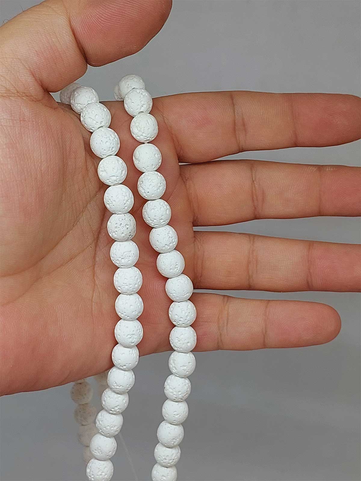 Lav Taşı Beyaz Dizi 8mm (52404)