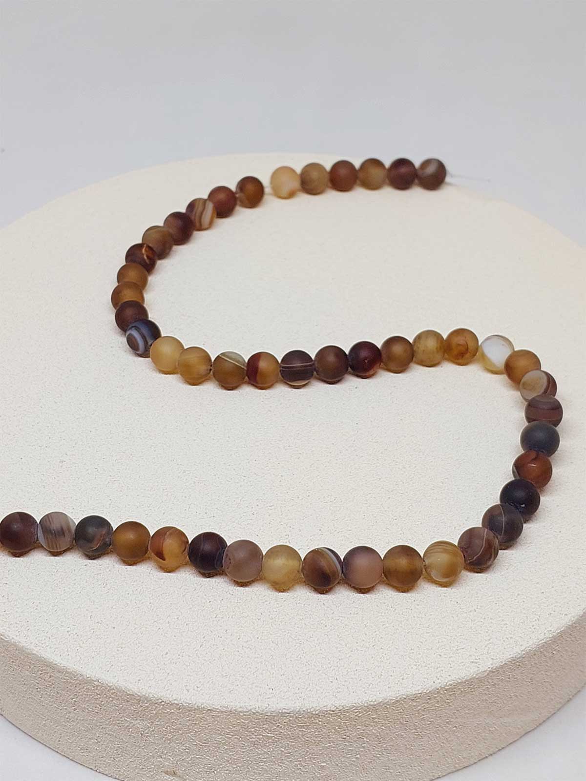 Madagaskar Akik Taşı Mat Dizi 8mm (52350) - Görsel 3