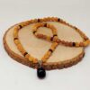 Obsidyen Taşlı Rudraksha Tohum Kolye Dolama Bileklik 8mm (49706)