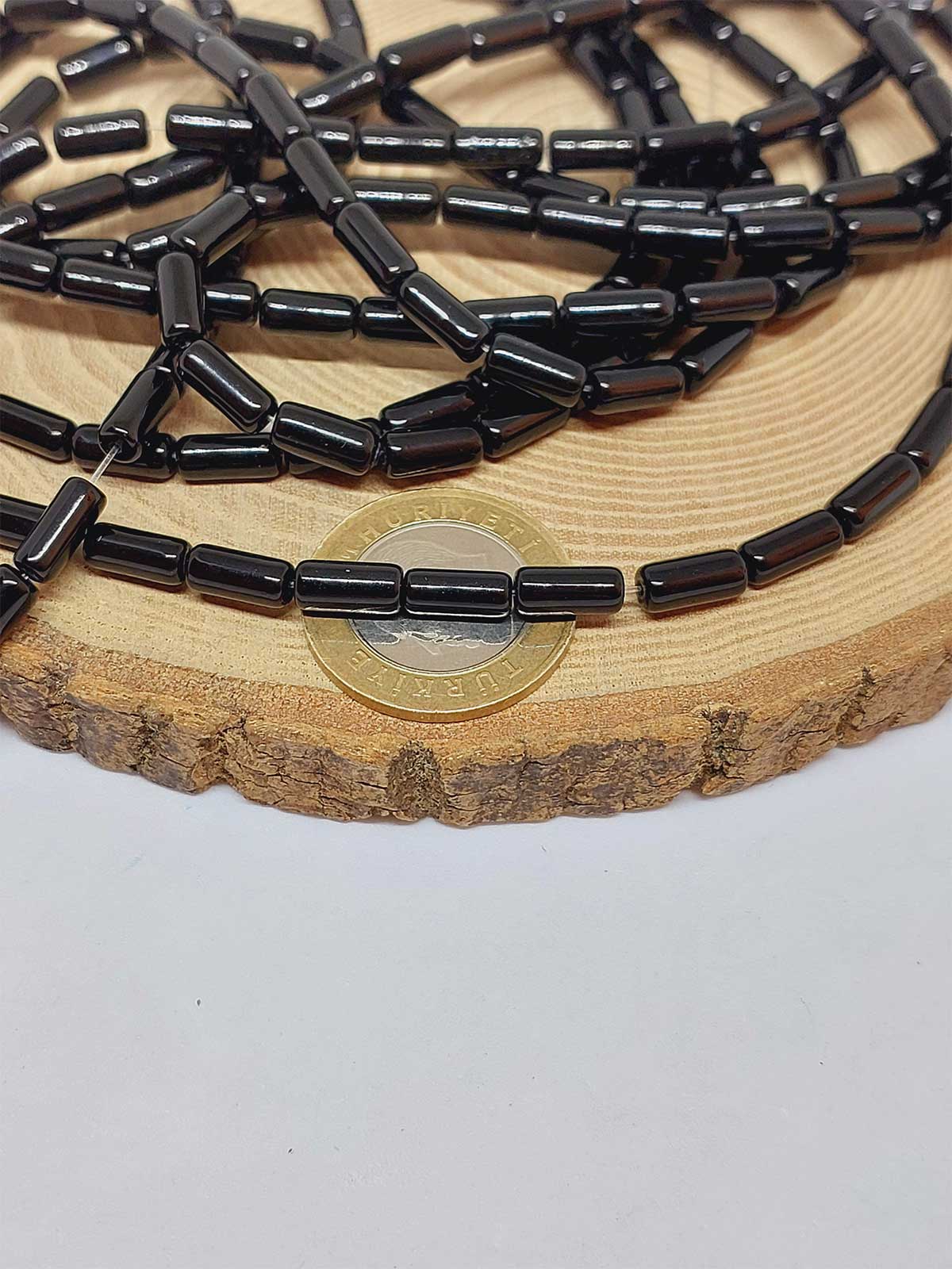 Oniks Taşı Kapsül Kesim 4.5x10mm Parlak Dizi (52944) - Görsel 2