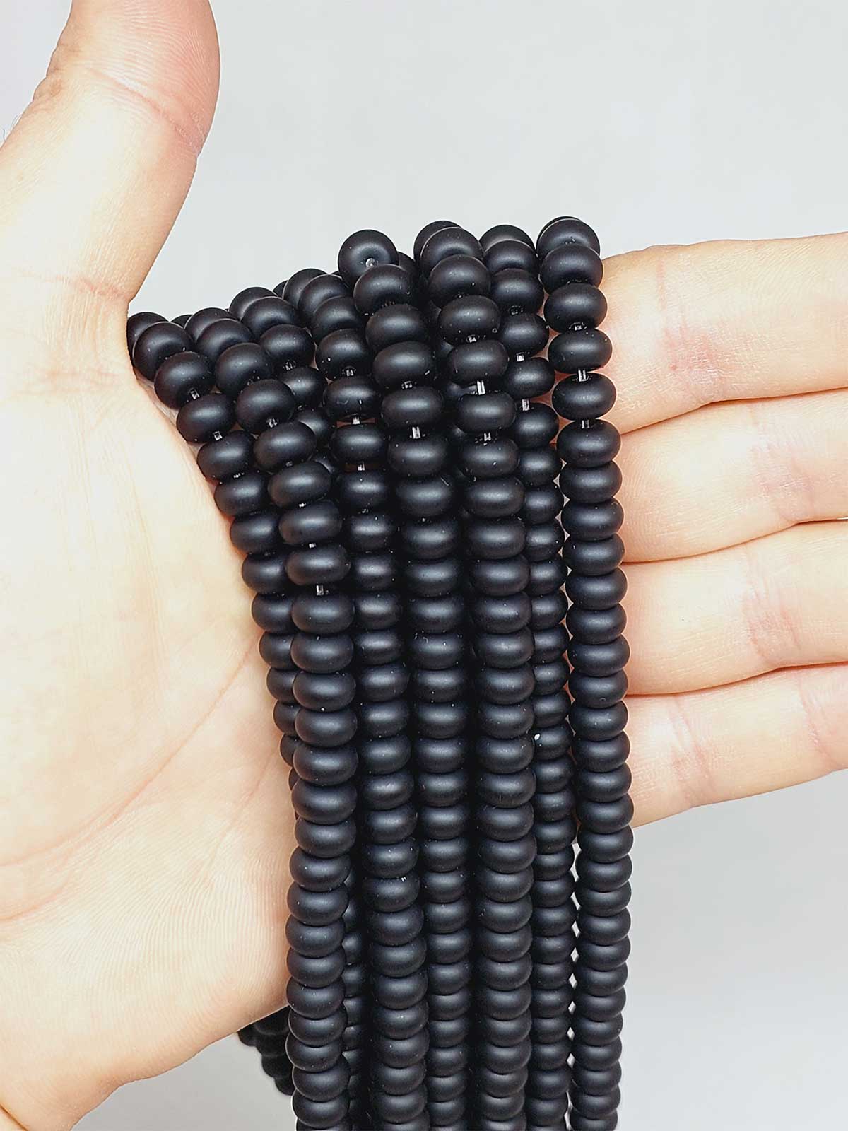 Oniks Taşı Rondela Kesim 4.5x7.5mm Mat Dizi (52948)