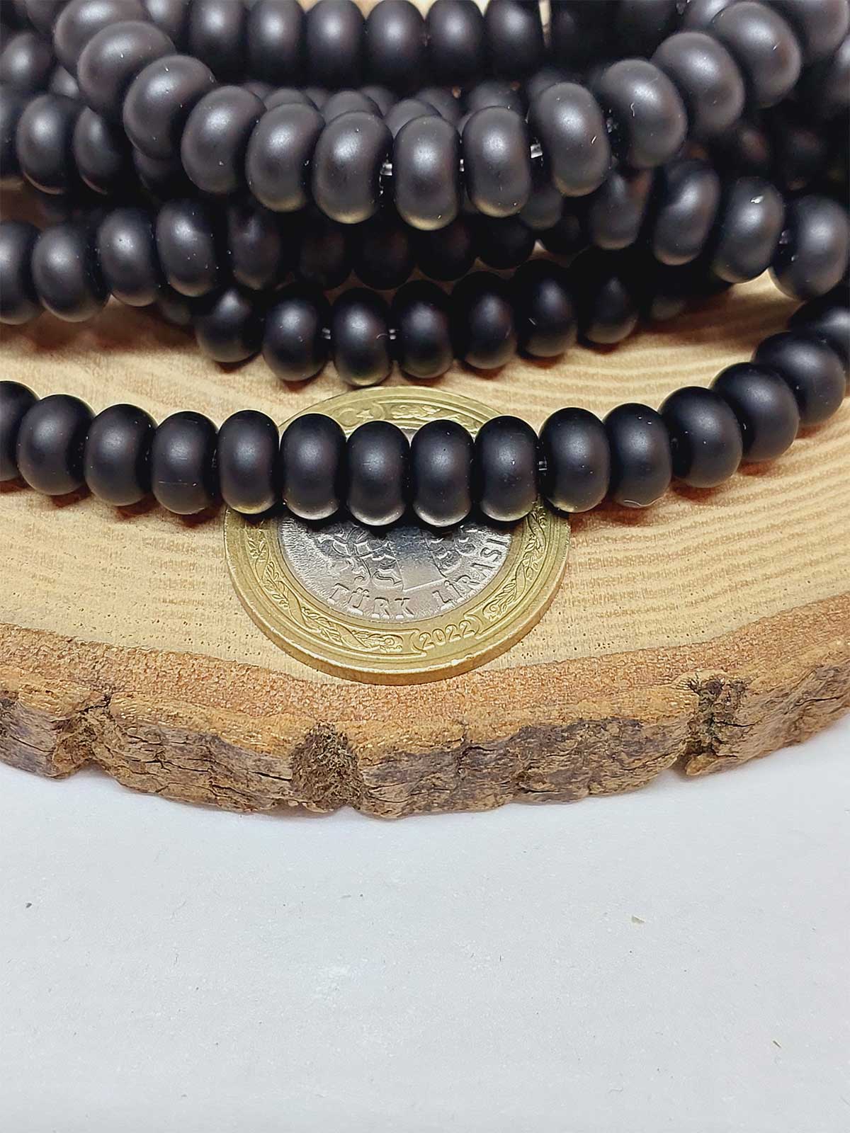 Oniks Taşı Rondela Kesim 4.5x7.5mm Mat Dizi (52948) - Görsel 2