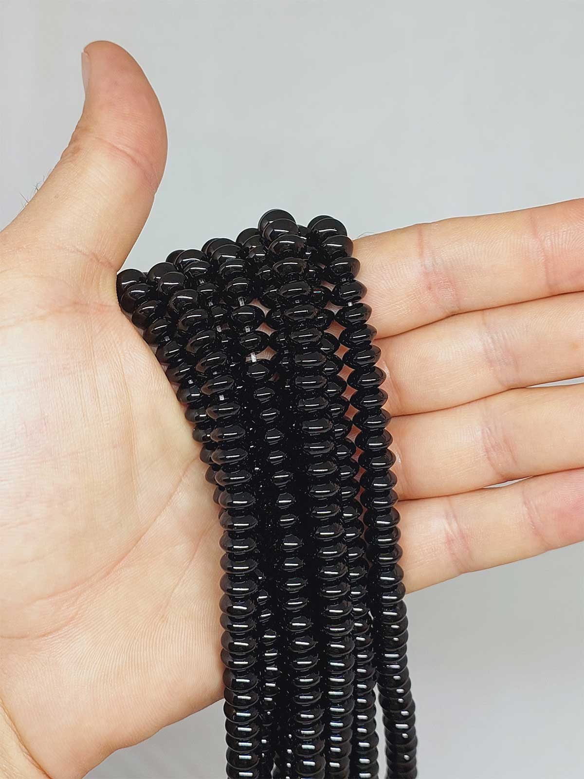Oniks Taşı Rondela Kesim 4x8mm Parlak Dizi (52946)