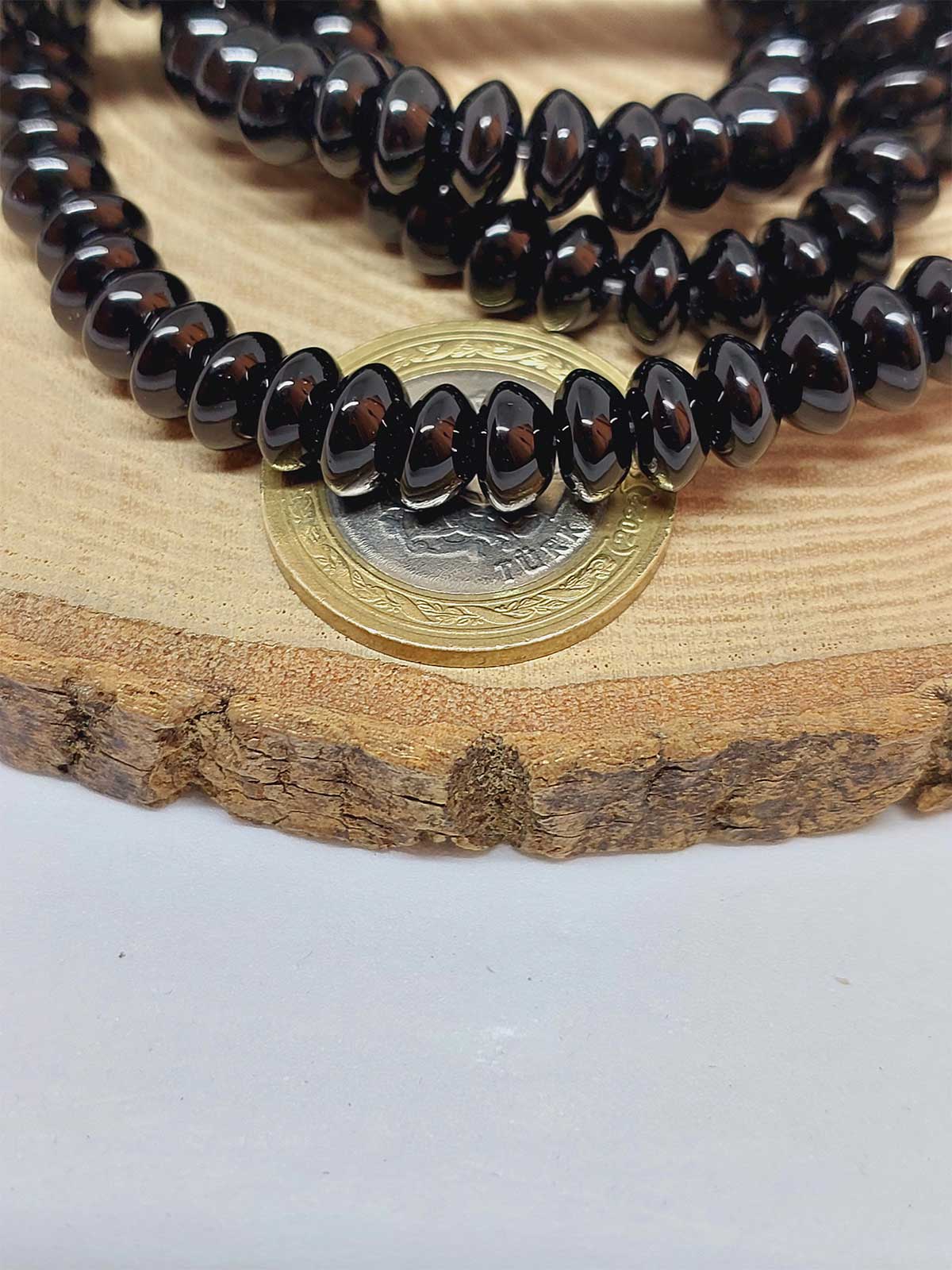 Oniks Taşı Rondela Kesim 4x8mm Parlak Dizi (52946) - Görsel 2