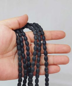 Onix Taşı Arpa Kesim YARIM Dizi 6*8.5mm (49968) (18cm uzunluğundadır)