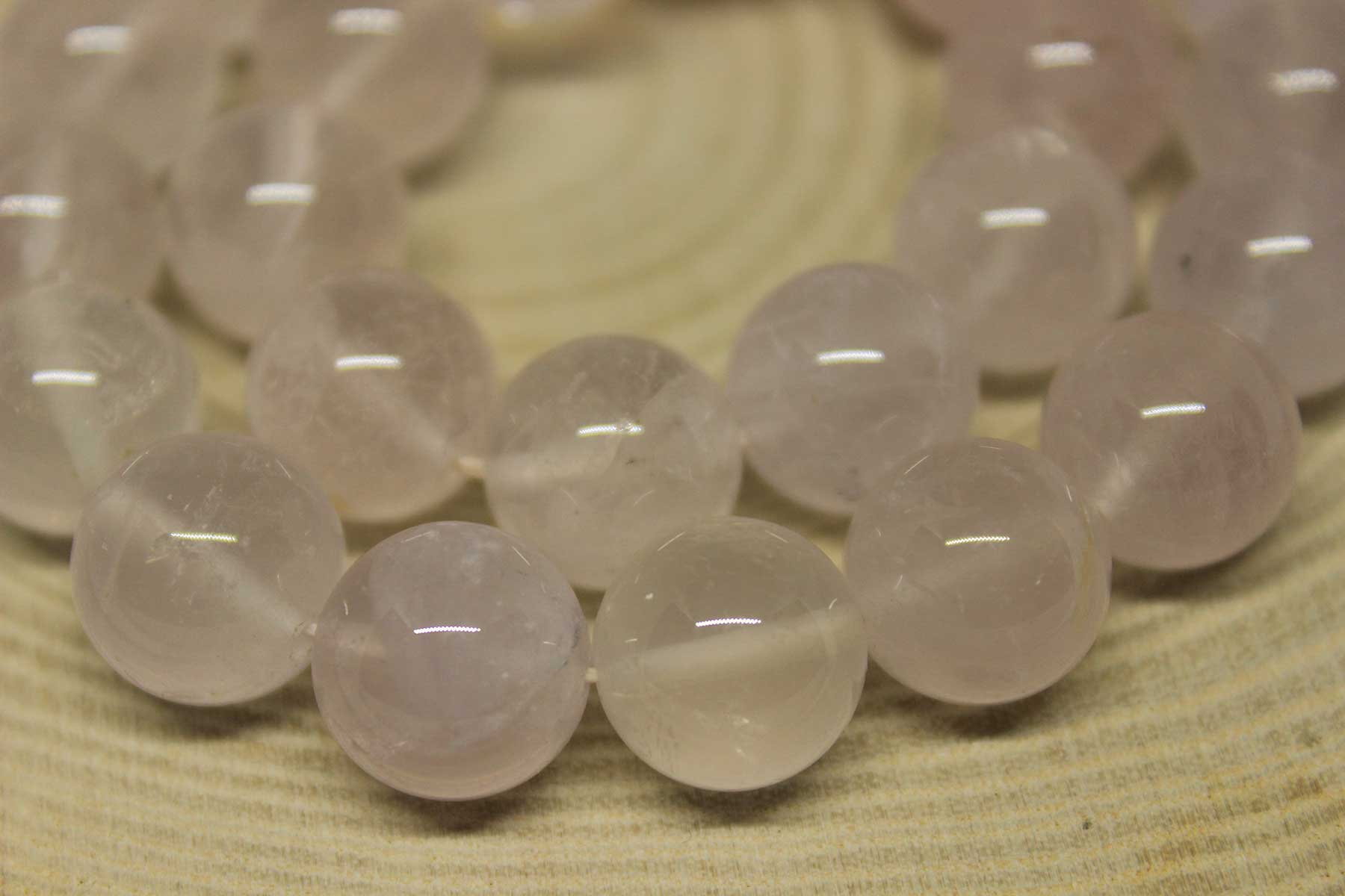 Pembe Kuvars Taşı Açık Renkli 12mm/adet - Görsel 2