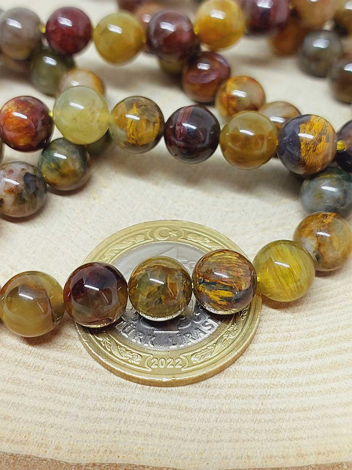 Çeyrek Dizi (9cm uzunluğundadır!) Pietersite Taşı Çeyrek Dizi 8mm (52826) - Görsel 3