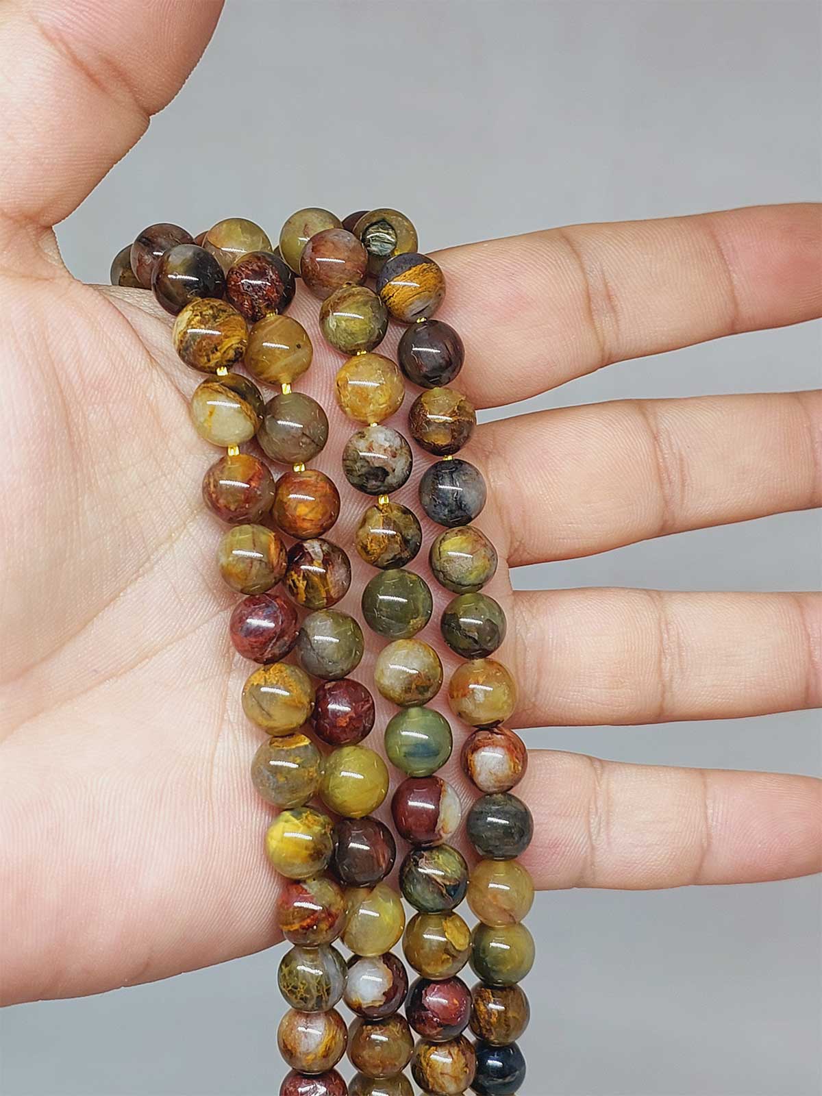 Çeyrek Dizi (9cm uzunluğundadır!) Pietersite Taşı Çeyrek Dizi 8mm (52826)
