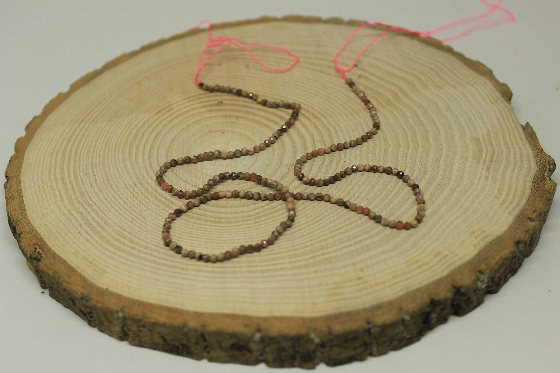 Rodonit Taşı YARIM Dizi 2mm (17cm uzunluğundadır) - Görsel 3