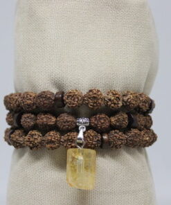 Sitrin Taşlı Rudraksha Tohum Dolama Bileklik 8mm