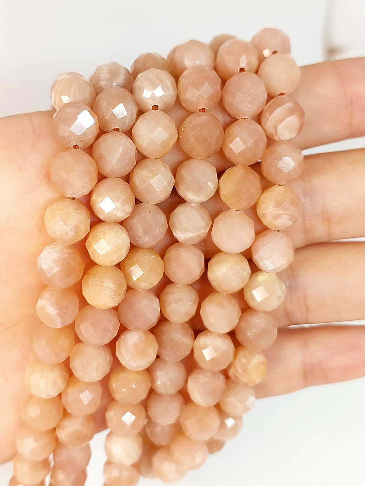 Çeyrek Dizi (9cm uzunluğundadır!) Güneş Taşı Faset Kesim Çeyrek Dizi 8mm (42530)