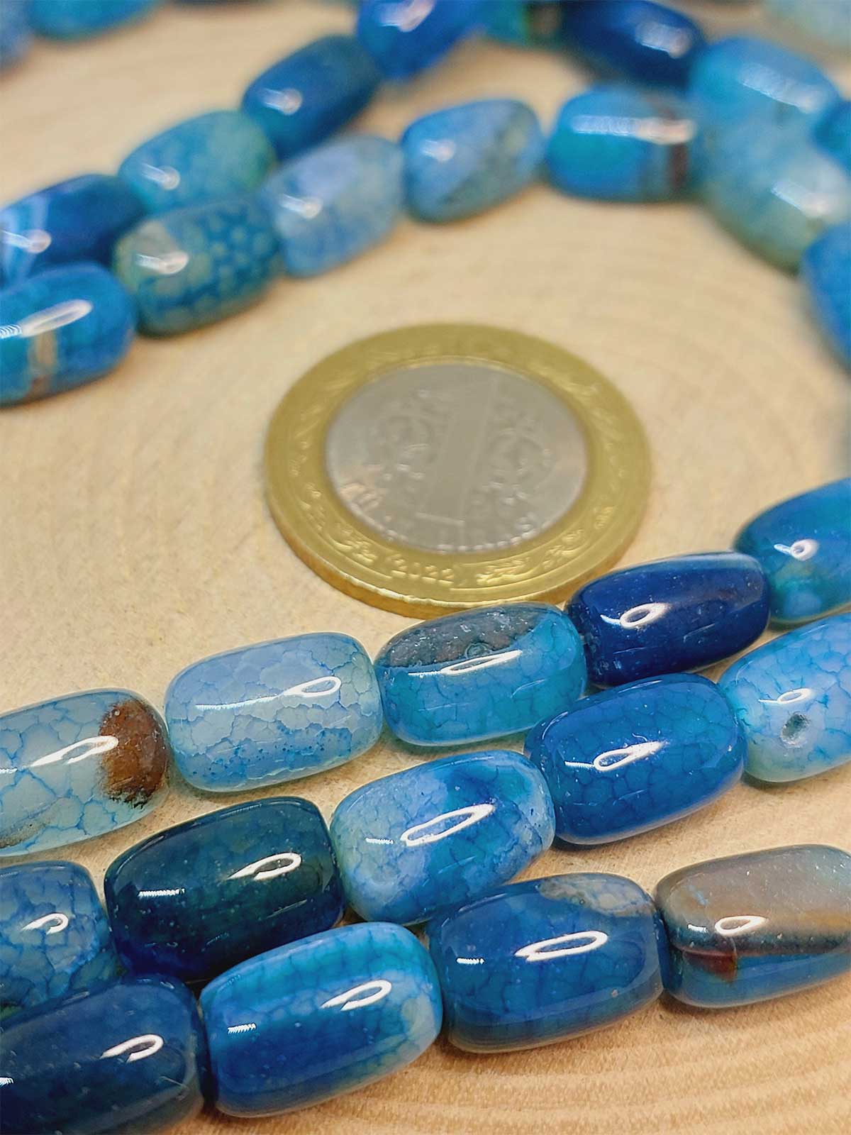 Çeyrek Dizi (9cm uzunluğundadır!) Akik Taşı Kapsül Kesim 8x12mm Çeyrek Dizi (49442) - Görsel 3