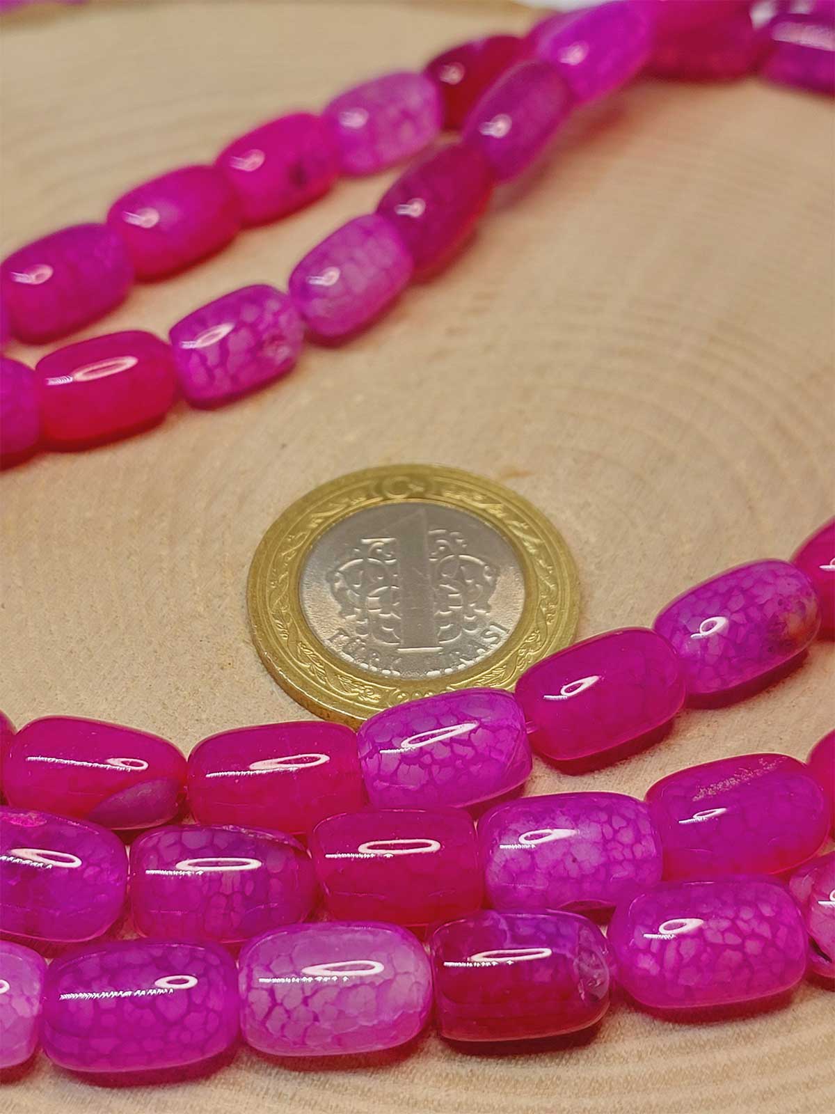 Çeyrek Dizi (9cm uzunluğundadır!) Akik Taşı Kapsül Kesim 8x12mm Çeyrek Dizi (49444) - Görsel 3