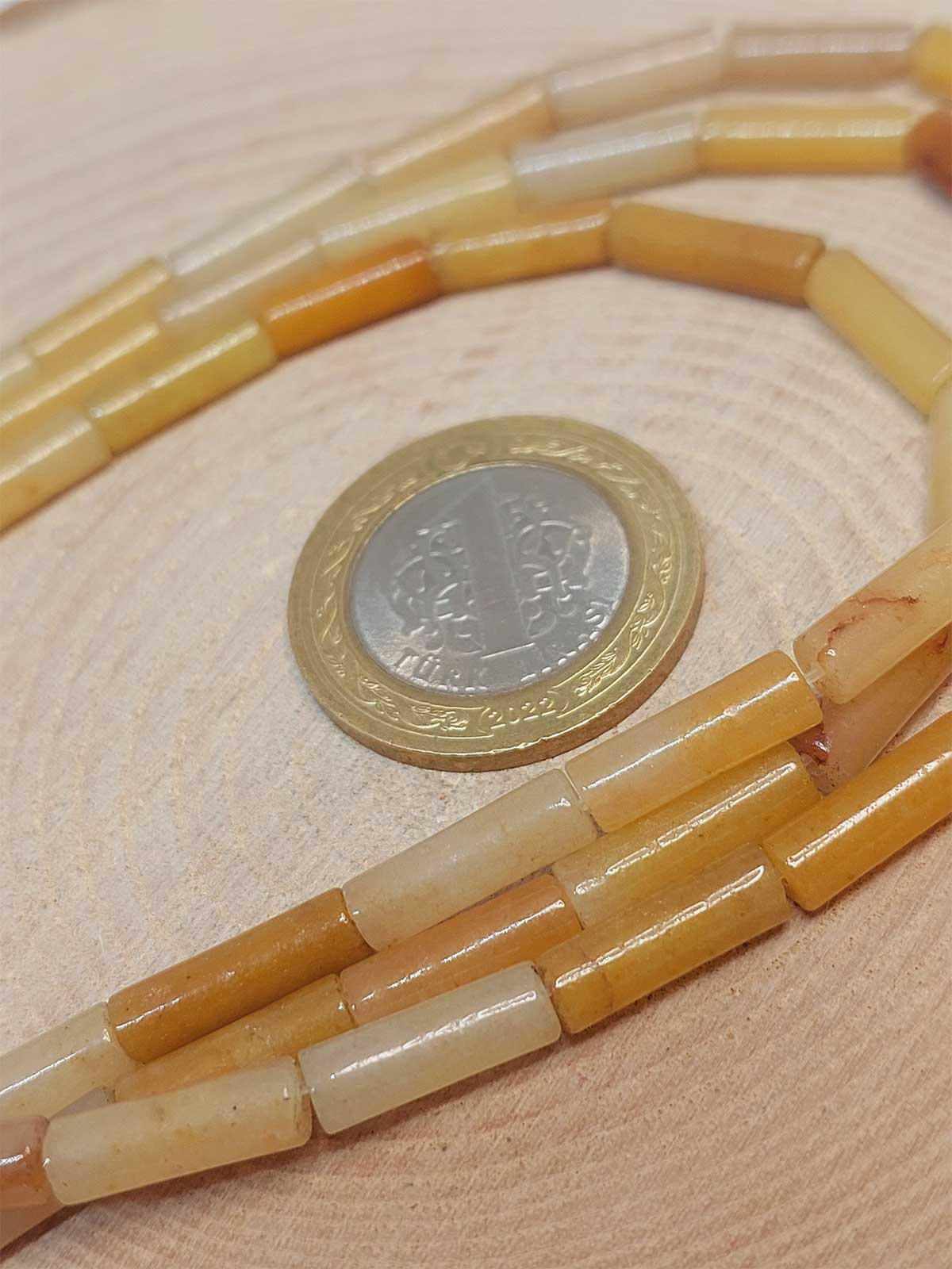 Akik Taşı Silindir Kesim 4x12.5mm Dizi (49362) - Görsel 2