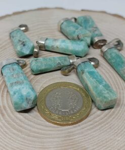 Alternative view of Amazonit Taşı 925 Ayar Gümüş Aparatlı Kolye Ucu