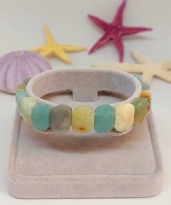 Amazonit Taşı Oval Kesim Unisex Bileklik (46078)