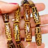 9 Göz Tibet Akik Taşı Silindir Kesim 10x30mm Dizi (45782)