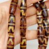Çift Kaplan Dişi Tibet Akik Taşı Silindir Kesim 10x30mm Dizi (45808)