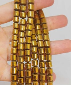 Hematit Taşı YARIM Dizi 6*6mm (48196) (18cm uzunluğundadır)