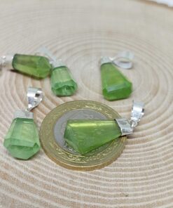 Alternative view of Peridot (Zebercet) Taşı 925 Ayar Gümüş Aparatlı Kolye Ucu