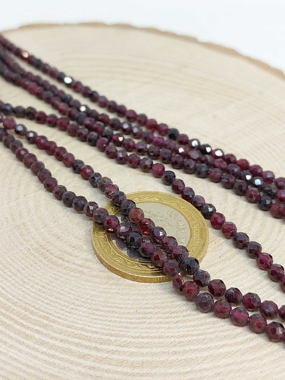 Lal (Garnet – Granat ) Taşı 3mm Kolye (Sabit Klipsli) - Görsel 6