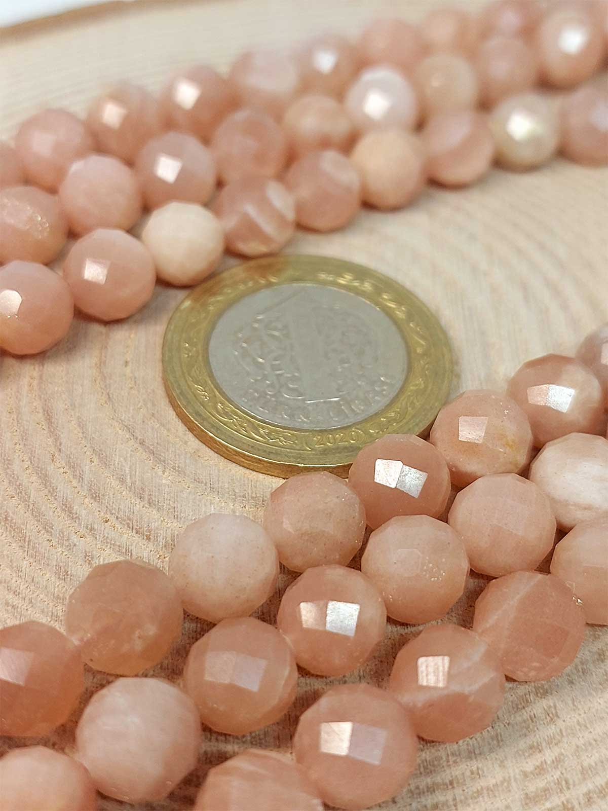 Çeyrek Dizi (9cm uzunluğundadır!) Güneş Taşı Faset Kesim Çeyrek Dizi 8mm (42530) - Görsel 3