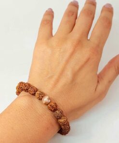 Güneş Taşlı Rudraksha Tohum Unisex Bileklik 8mm