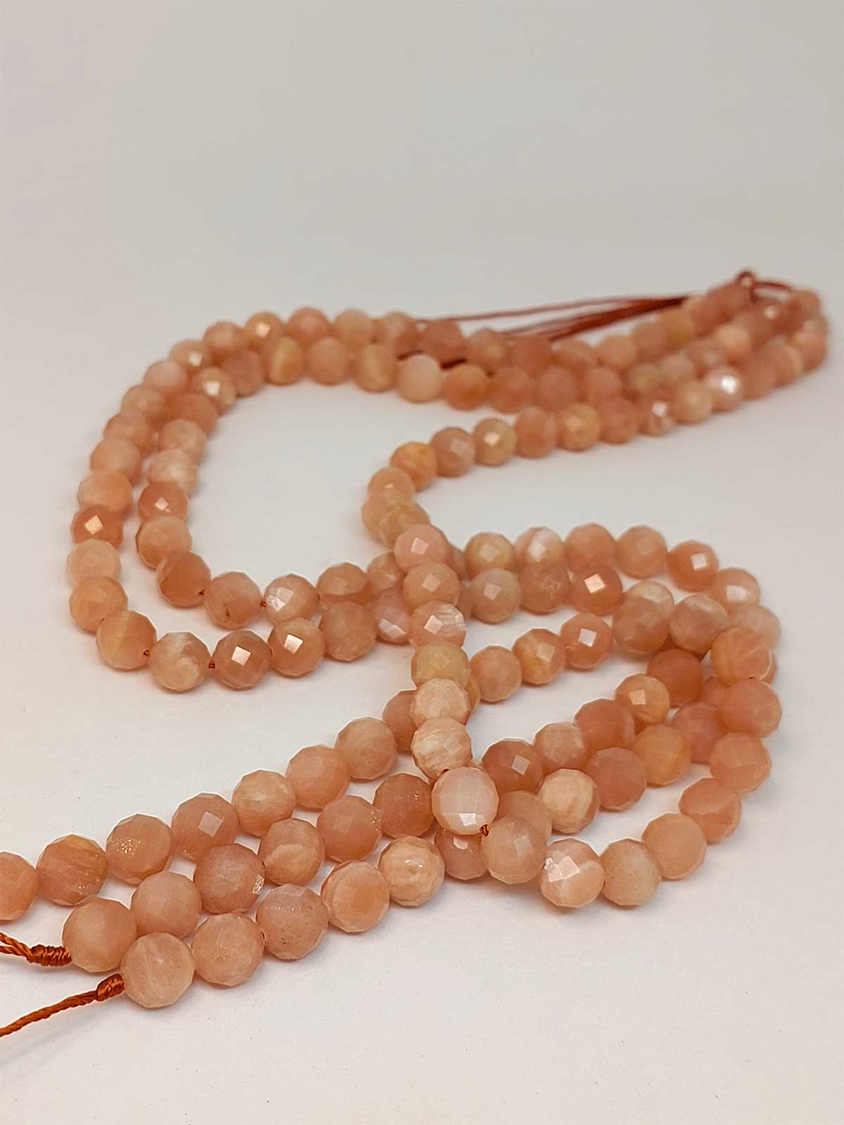 Çeyrek Dizi (9cm uzunluğundadır!) Güneş Taşı Faset Kesim Çeyrek Dizi 8mm (42530) - Görsel 4