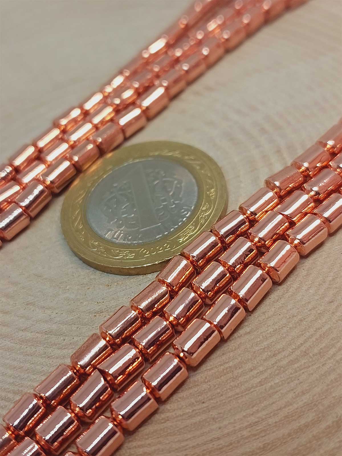 Hematit Taşı YARIM Dizi 4*5.5mm (48136) (18cm uzunluğundadır) - Görsel 2