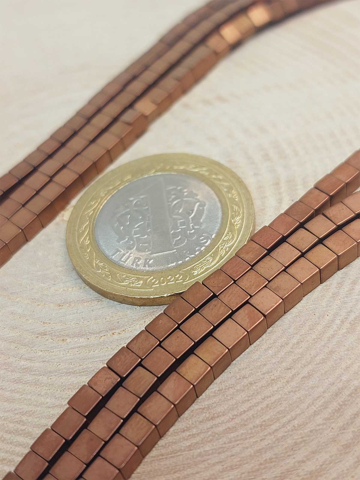 Hematit Taşı Küp Şekilli 3mm Dizi (48110) - Görsel 2